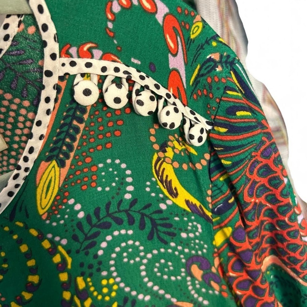 ✨Anthropologie Maeve Janis Dress | Green Paisley +Polka Dot Print | UK 8 / US 4✨ - Picture 5 of 10